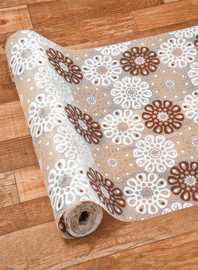 HaRvic Kitchen Drawer Fridge mat Flower Design PVC mat Shelf Rectangular Roll Mat PVC Anti-Skid Wardrobe Kitchen Drawer Shelf Mat Table Mat EVA Kitchen Cabinet Shelf Mat (45X100) - Image 1