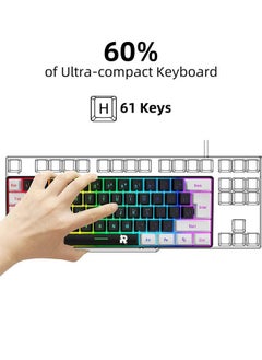 Rock Pow 61 Keys RGB Gaming Keyboard 60% Mini Wired Waterproof For Gamer  - Image 2
