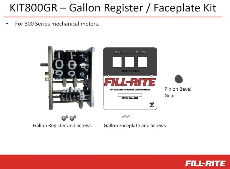 FILL RITE KIT800GR Kit, 800 Series Gallon Register & Faceplate - Image 2