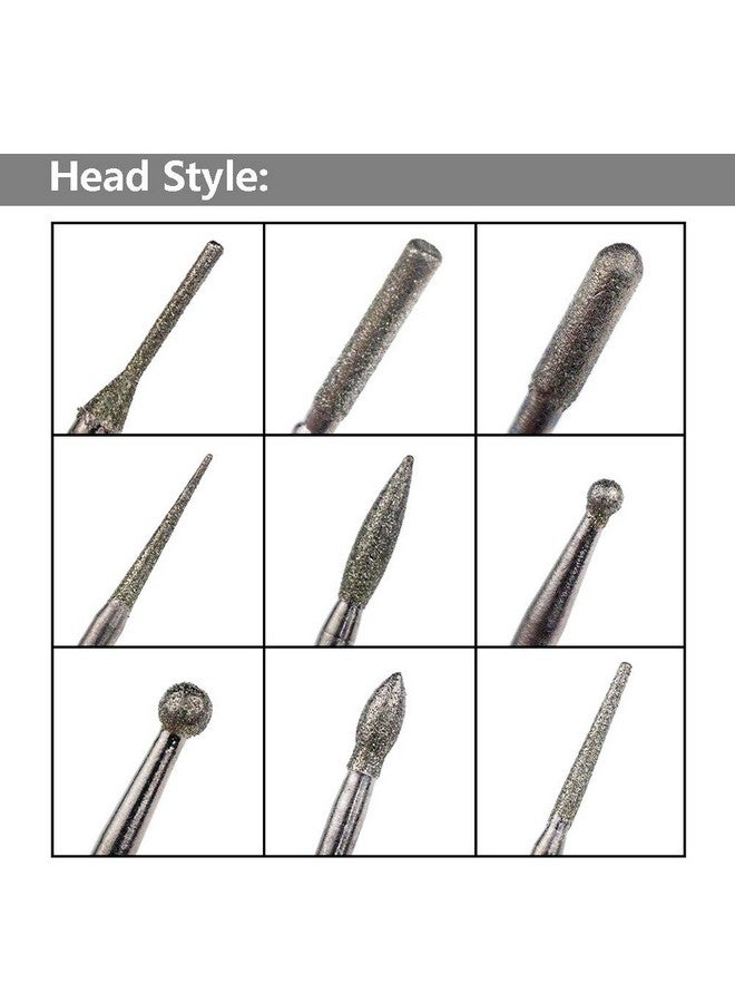 ياكاموز مجموعة من 30 قطعة من مثاقب الماس المطلية بالتيتانيوم من ياكاموز، مقاس 2.35 مم، ومبرد دوار، وملحقات لأدوات الطحن والتلميع والنحت والأحجار والمجوهرات والزجاج والسيراميك - Image 5