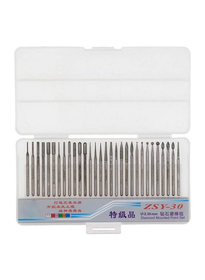 ياكاموز مجموعة من 30 قطعة من مثاقب الماس المطلية بالتيتانيوم من ياكاموز، مقاس 2.35 مم، ومبرد دوار، وملحقات لأدوات الطحن والتلميع والنحت والأحجار والمجوهرات والزجاج والسيراميك - Image 2