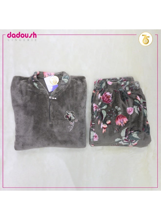 دعدوش  بيجامه حريمي قطيفة ملمس فائق النعومة - Image 3