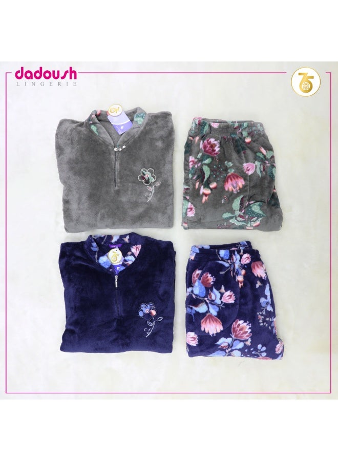 دعدوش  بيجامه حريمي قطيفة ملمس فائق النعومة - Image 5