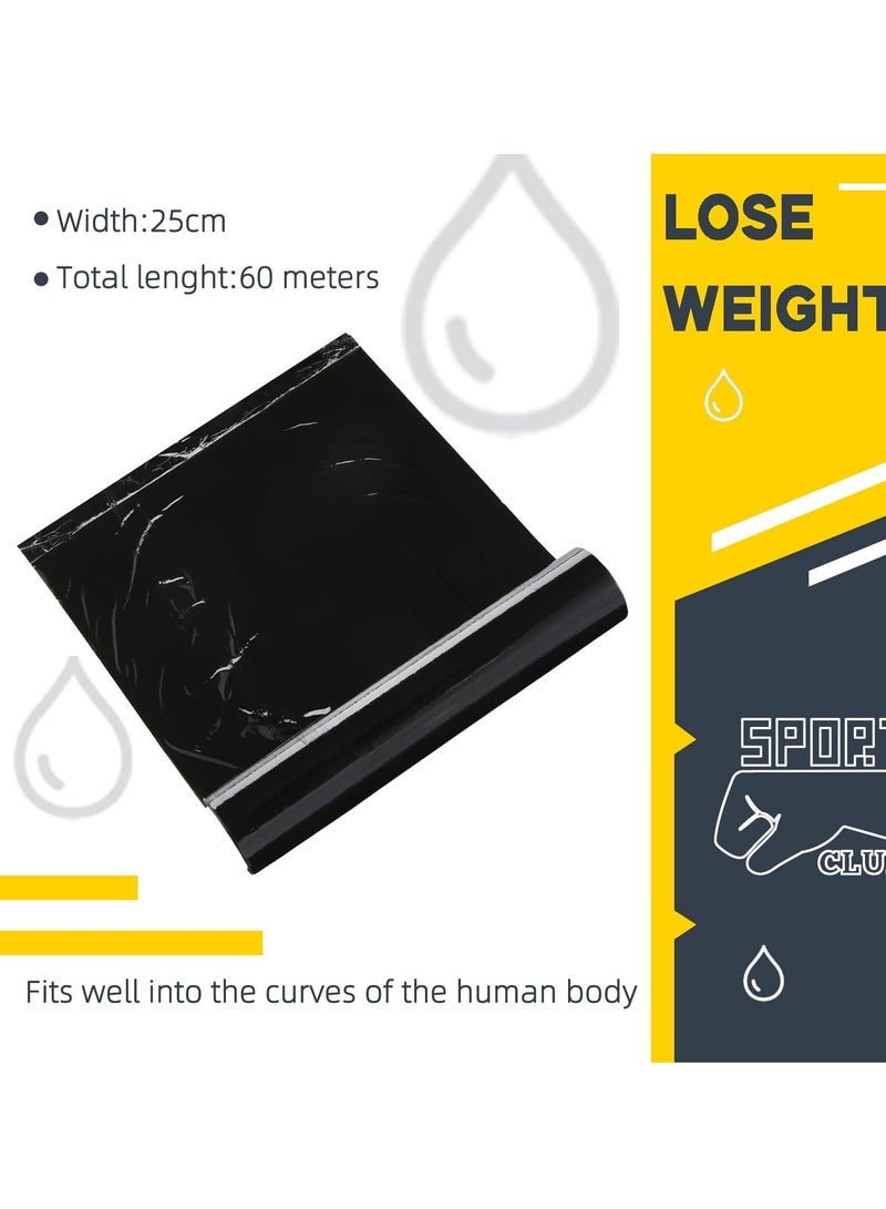 Daytoyz 60 Meters Black Osmotic Plastic Body Wrap, Workout and Sweat Enhancer Stomach Wrap Body Wrap Film Body Effect Applicator Body Power Wrap(1 Roll) - Image 2