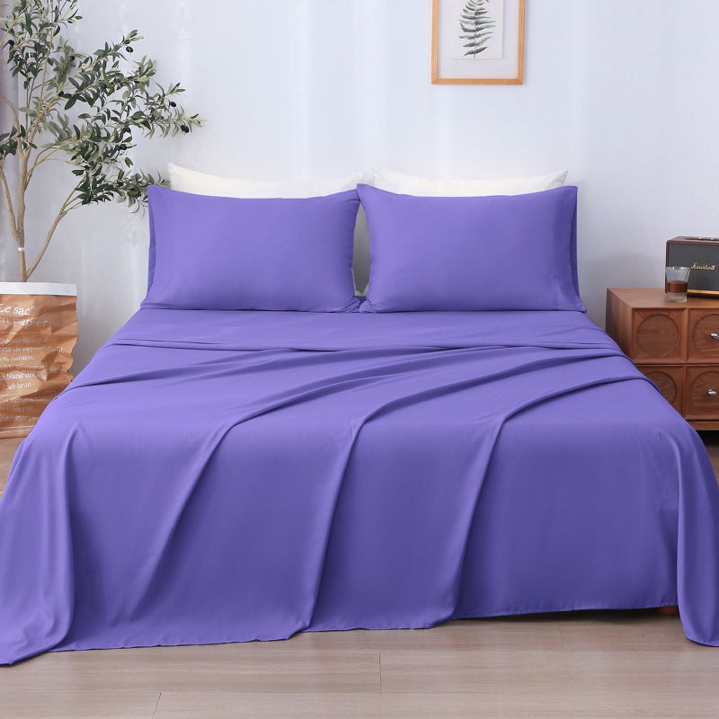LONAVA Queen Sheet Set 4 PiecesPurple Ultra Soft Breathable Microbifer Sheets 1600 Thread Count Hotel Luxury OekoTex Bed Sheets 1416 Inch Deep Pocket Durable Wrinkle Free Sheets