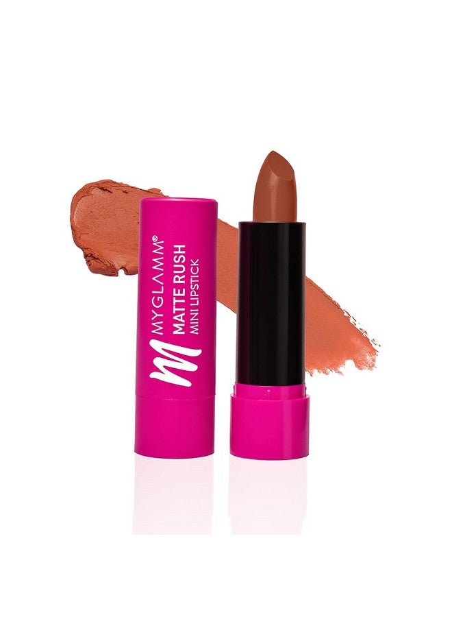 MyGlamm Matte Rush Mini Lipstick - Radiant In Barcelona (Caramel Nude Shade) | Exclusive Trial Products At Special Price | Moisturising, High Colour Payoff, Long Lasting Bullet Lipstick|2.5G - Image 1