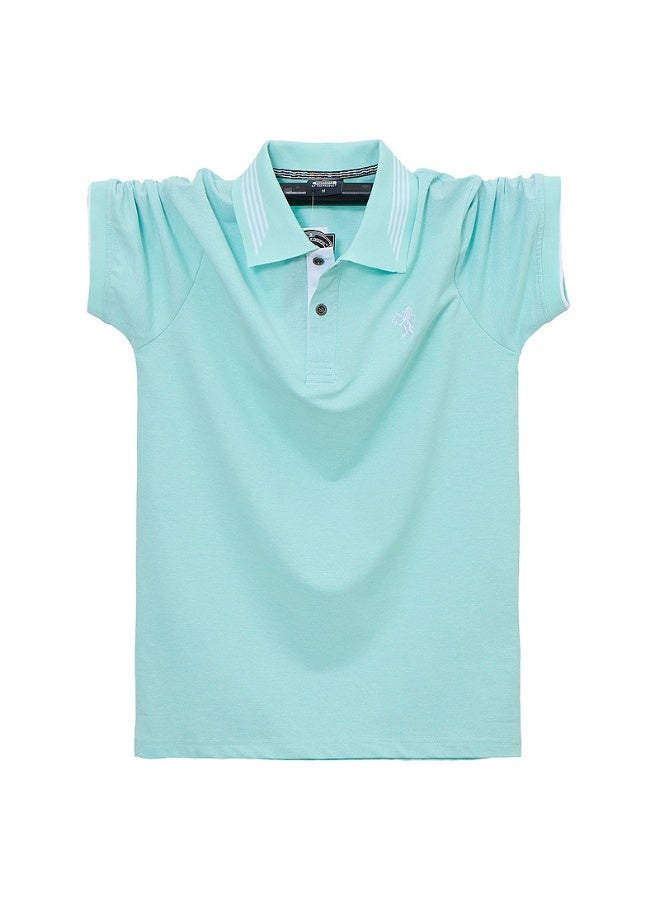 Summer Men's Fashion Short Sleeved Lapel Polo Shirt Summer Breathable Comfortable Golf Shirt Base Top - Image 1