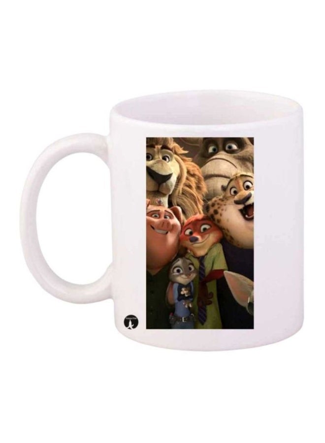 RYN Zootopia Printed Mug White/Brown/Green