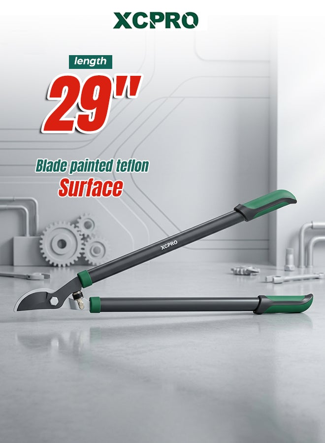 29 Inch Lopper Tool, Long Reach, Heat Treated & Teflon Coated Blade, Ergonomic Garden Shears