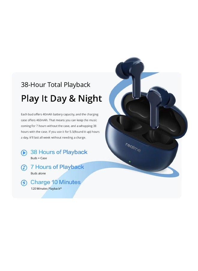realme Original Buds T110 TWS Wireless Earphone AI ENC Bluetooth 5.4 IPX5 Waterproof 38 Hours Battery Life Headphone Black - Image 5