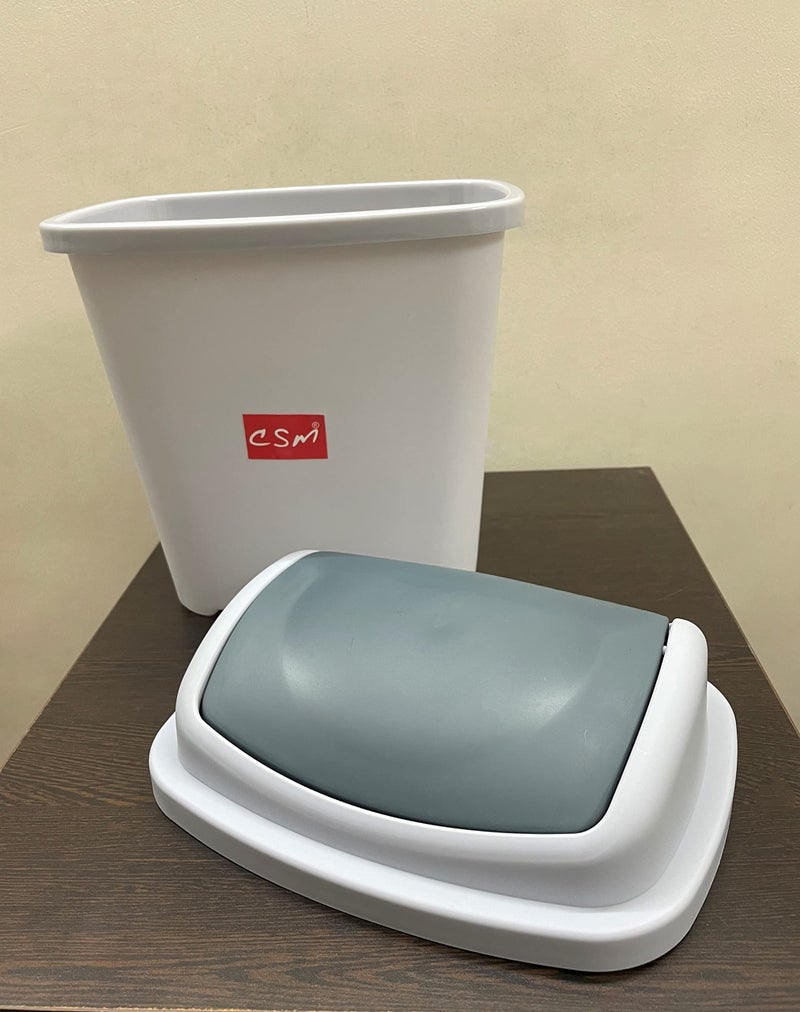 c s m CSM Dustbin Garbage Bin Trash Bin with Swing Lid For Home, Office, Kitchen, 5 Liters - Grey - Image 4