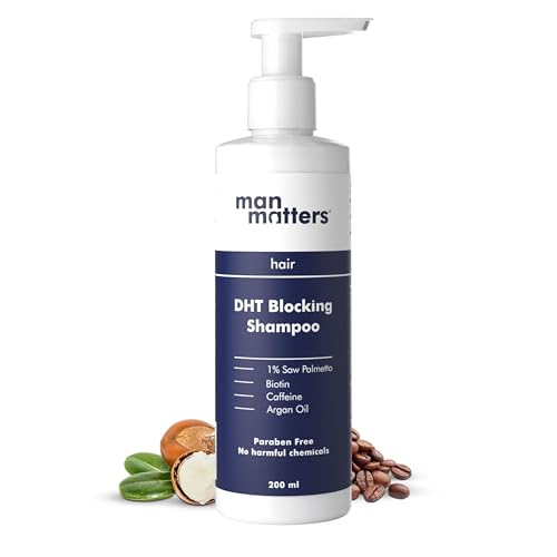 Man Matters DHT Blocking Anti Hair Fall Shampoo 200ml | Paraben & Sulphate Free | With 1% Saw Palmetto, Biotin, Caffeine & Argan Oil | No Side Effects - Image 1