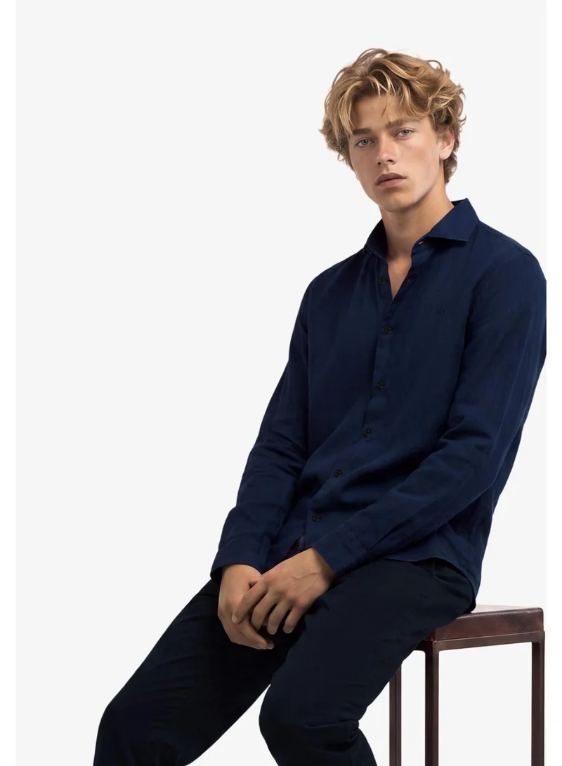 سوبر دراي Riviera Long Sleeve Linen Shirt