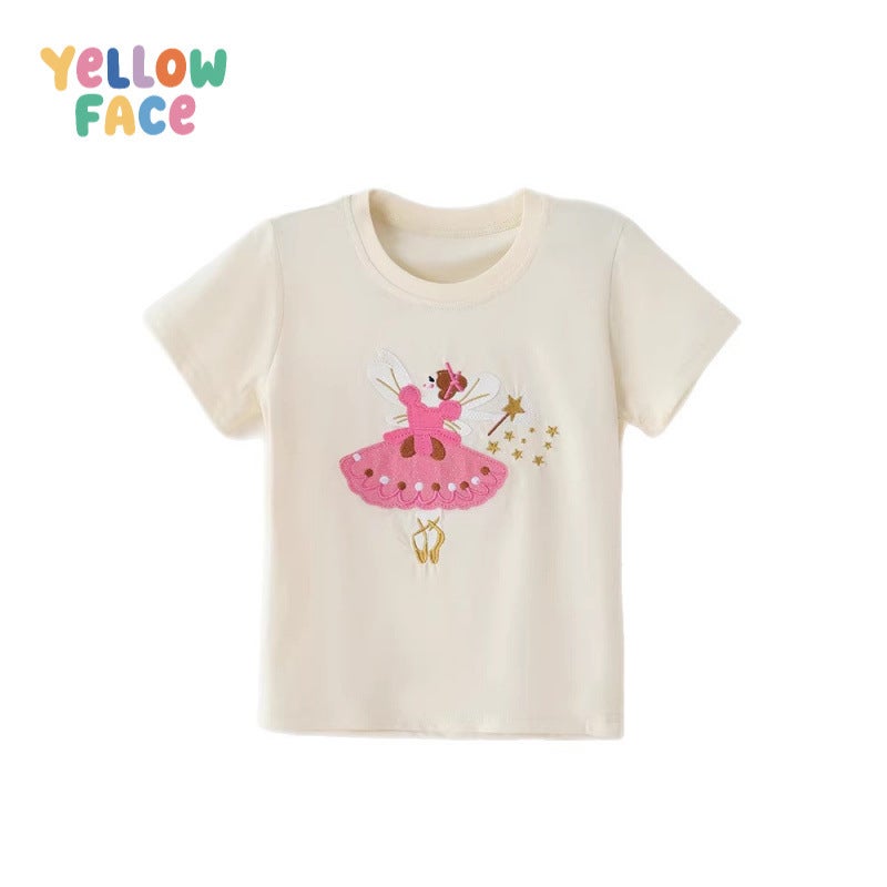 Girls Embroidered Ballet Fairy Cotton T-Shirt - Image 5