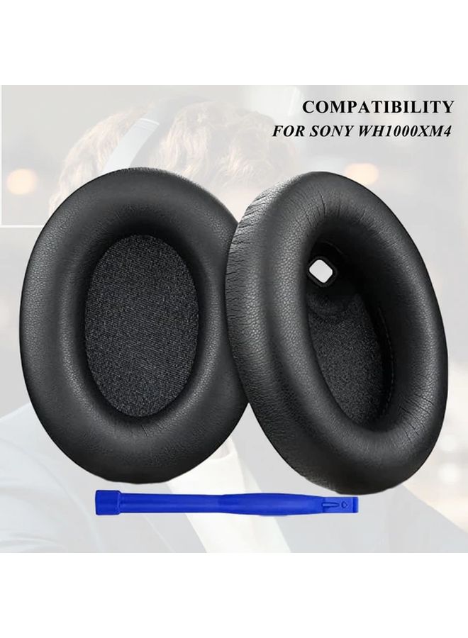 1 Pair Memory Foam Replacement Ear Cushions Silvery For Sony WH 1000XM4 Over Ear Headphones Enhanced Noise Isolation Comfortable Fit Easy Installation With Blue Sti Tool Perfect Sound Quality Restoration - Image 1