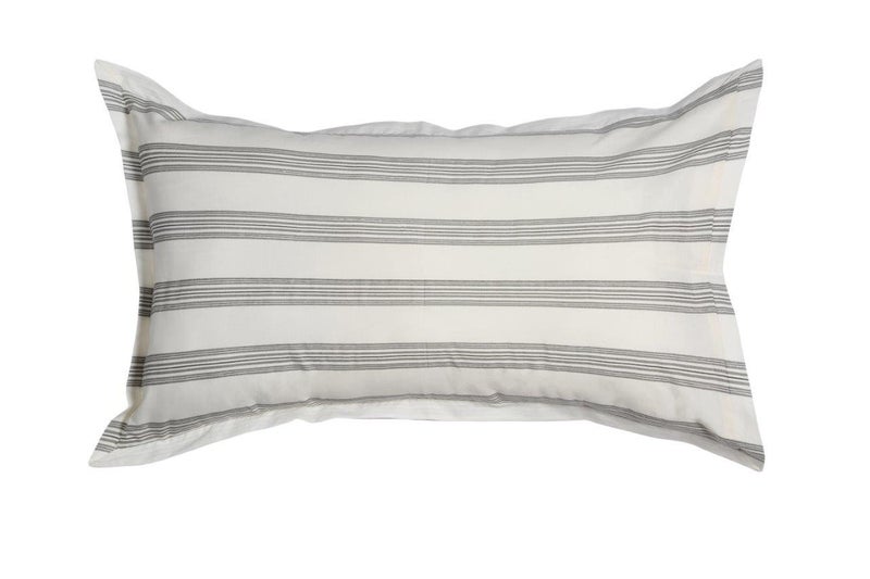 Contrast Living Cotton Stripe Design Provance French Pattern Printed Pillow Cover 45x70 cm Grey Pack of 2 - Image 5