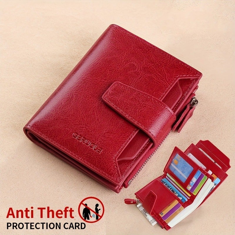 GERUOLA RFID Anti-Theft Refreshed Tri-Fold Multi-Function Leather Wallet with Magnetic Card Holder - Image 2