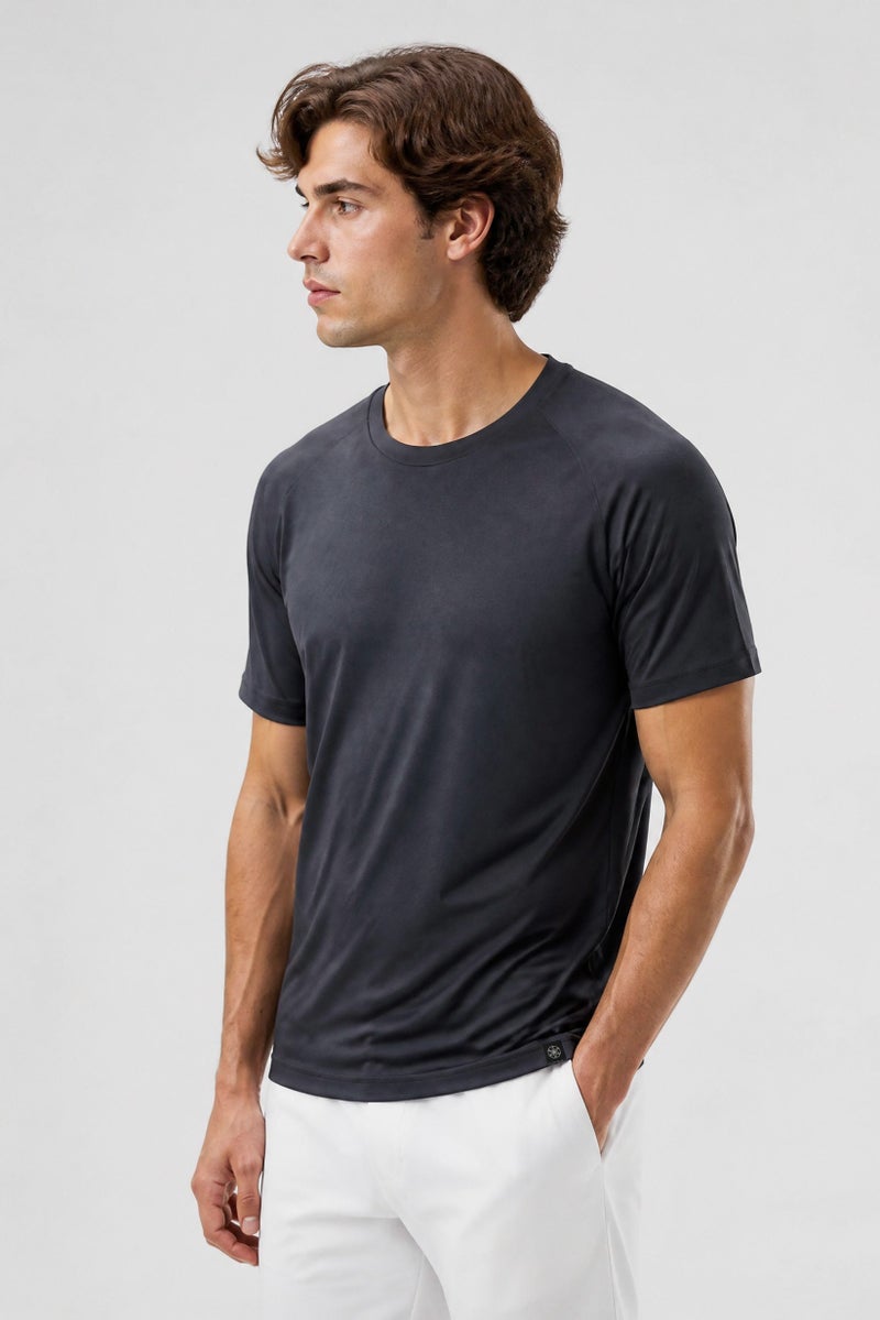 Gaiam Men Slim Fit Short Sleeve Training T-Shirt, Grey - Image 3