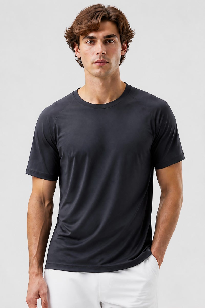 Gaiam Men Slim Fit Short Sleeve Training T-Shirt, Grey - Image 1