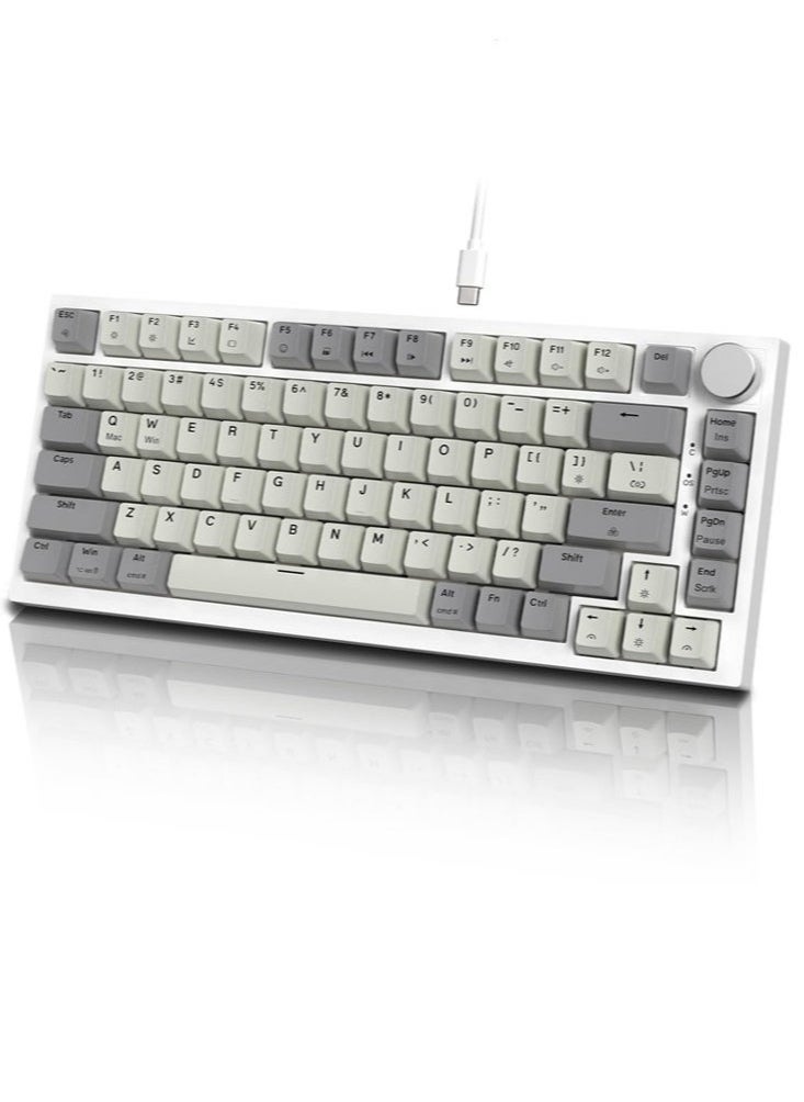Attack Shark K85 Rapid Trigger 75% Wired Mechanical Gaming Keyboard Gasket with Hot Swapped Adjustable Actuation Magnetic Switch Programmable Knob TKL RGB Backlit PBT Keycaps for Win Mac Gamer  - Image 1