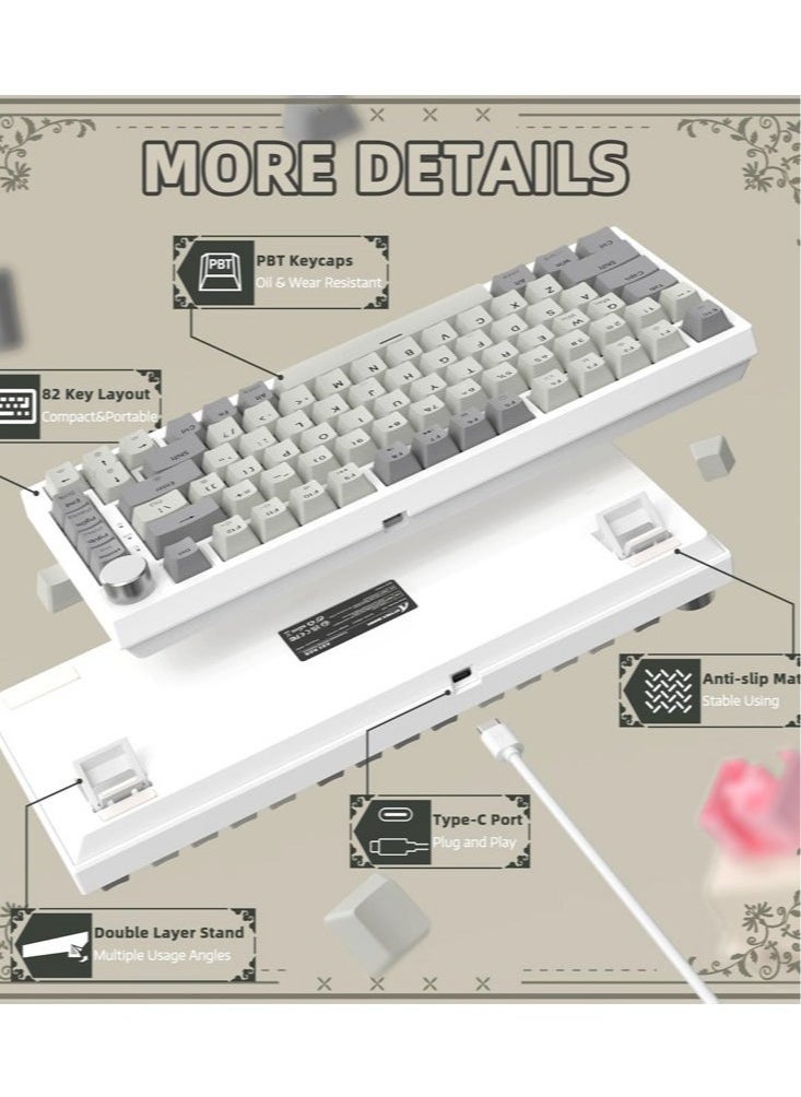 Attack Shark - K85 Rapid Trigger 75% Wired Mechanical Gaming Keyboard Gasket with Hot Swapped Adjustable Actuation Magnetic Switch Programmable Knob TKL RGB Backlit PBT Keycaps for Win Mac Gamer - Image 1