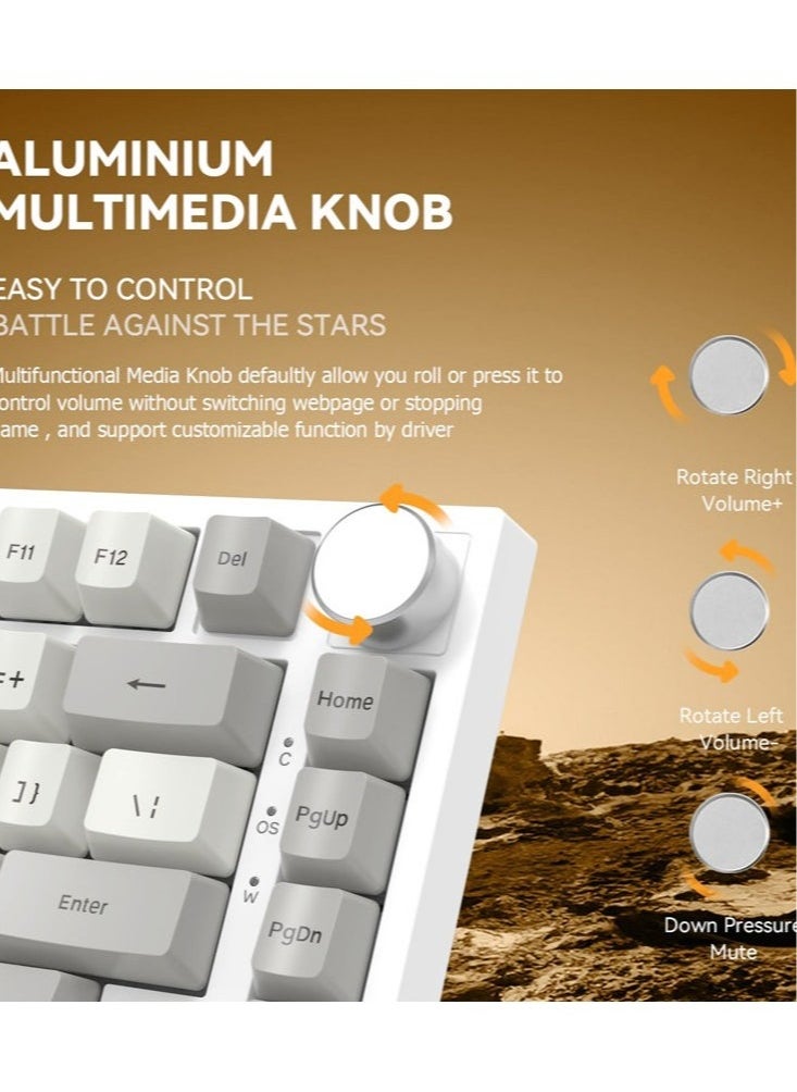 Attack Shark - K85 Rapid Trigger 75% Wired Mechanical Gaming Keyboard Gasket with Hot Swapped Adjustable Actuation Magnetic Switch Programmable Knob TKL RGB Backlit PBT Keycaps for Win Mac Gamer - Image 1