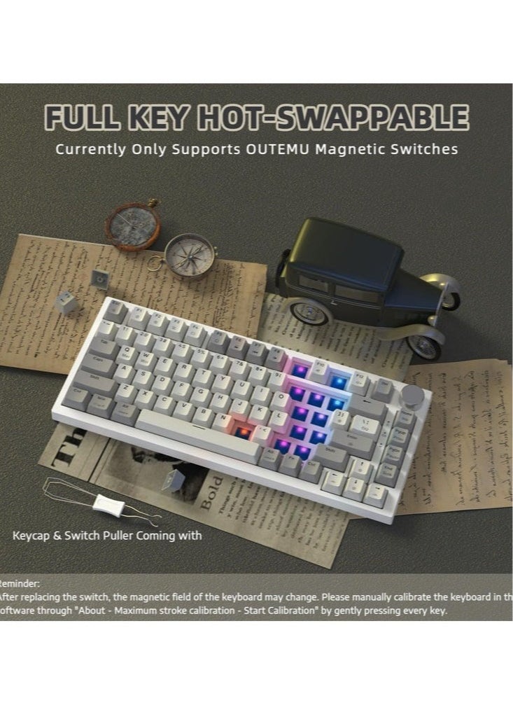 Attack Shark - K85 Rapid Trigger 75% Wired Mechanical Gaming Keyboard Gasket with Hot Swapped Adjustable Actuation Magnetic Switch Programmable Knob TKL RGB Backlit PBT Keycaps for Win Mac Gamer - Image 1
