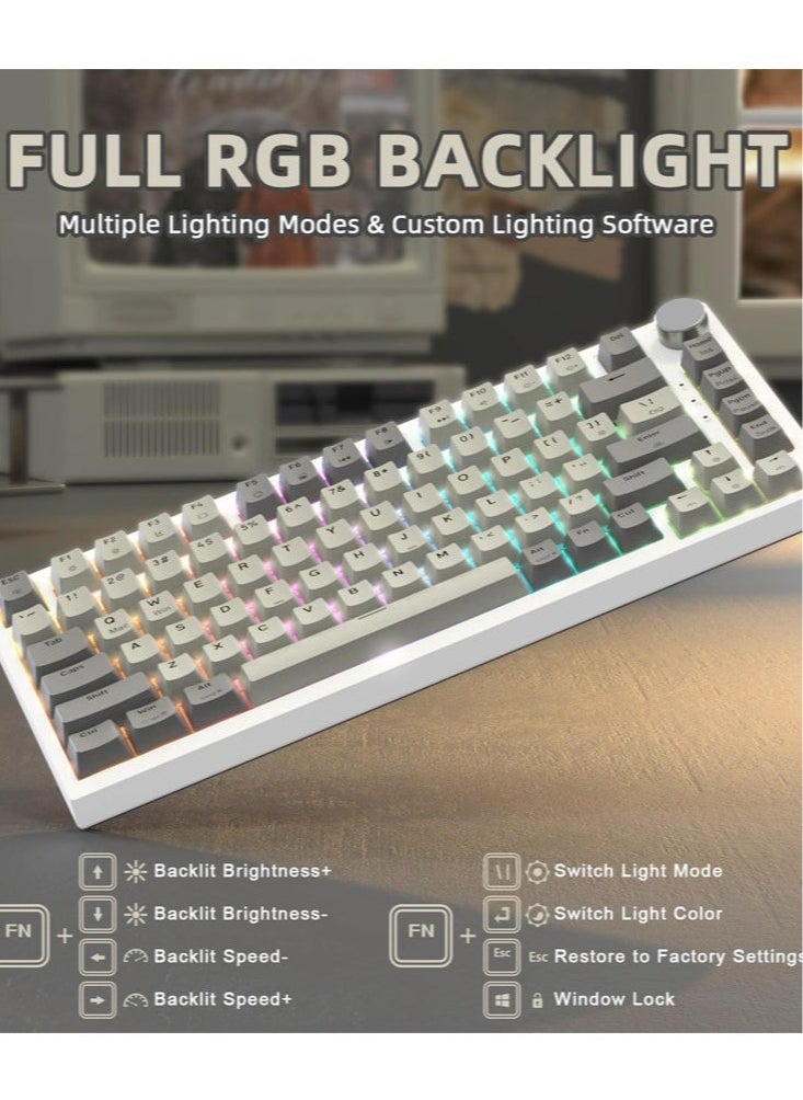Attack Shark K85 Rapid Trigger 75% Wired Mechanical Gaming Keyboard Gasket with Hot Swapped Adjustable Actuation Magnetic Switch Programmable Knob TKL RGB Backlit PBT Keycaps for Win Mac Gamer  - Image 5