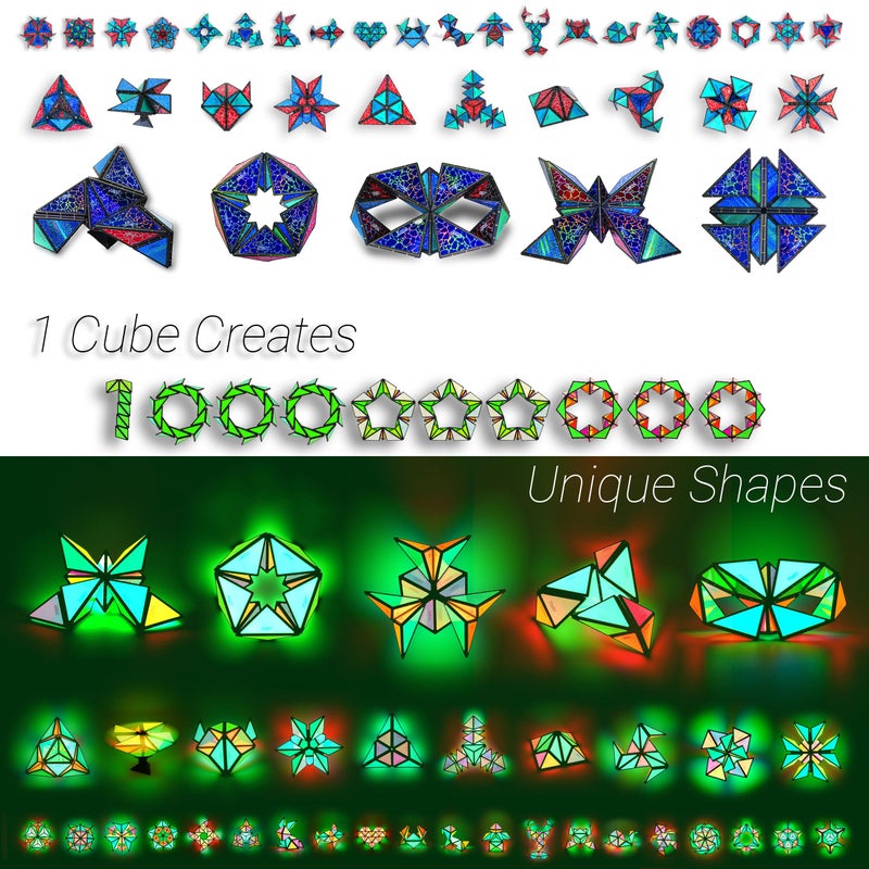 TOSY Magnet Pyramid Stone - 1 Cube Transforms into 1 Billion Shapes  243 Rare Earth Magnets  Holographic Design  Spinner Accessory  Puzzle/Sensory/STEAM Toy  Valentine Easter Birthday Gift (Set of 2) - Image 2