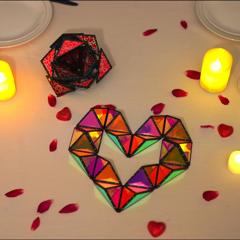 TOSY Magnet Pyramid Stone - 1 Cube Transforms into 1 Billion Shapes  243 Rare Earth Magnets  Holographic Design  Spinner Accessory  Puzzle/Sensory/STEAM Toy  Valentine Easter Birthday Gift (Set of 2) - Image 4