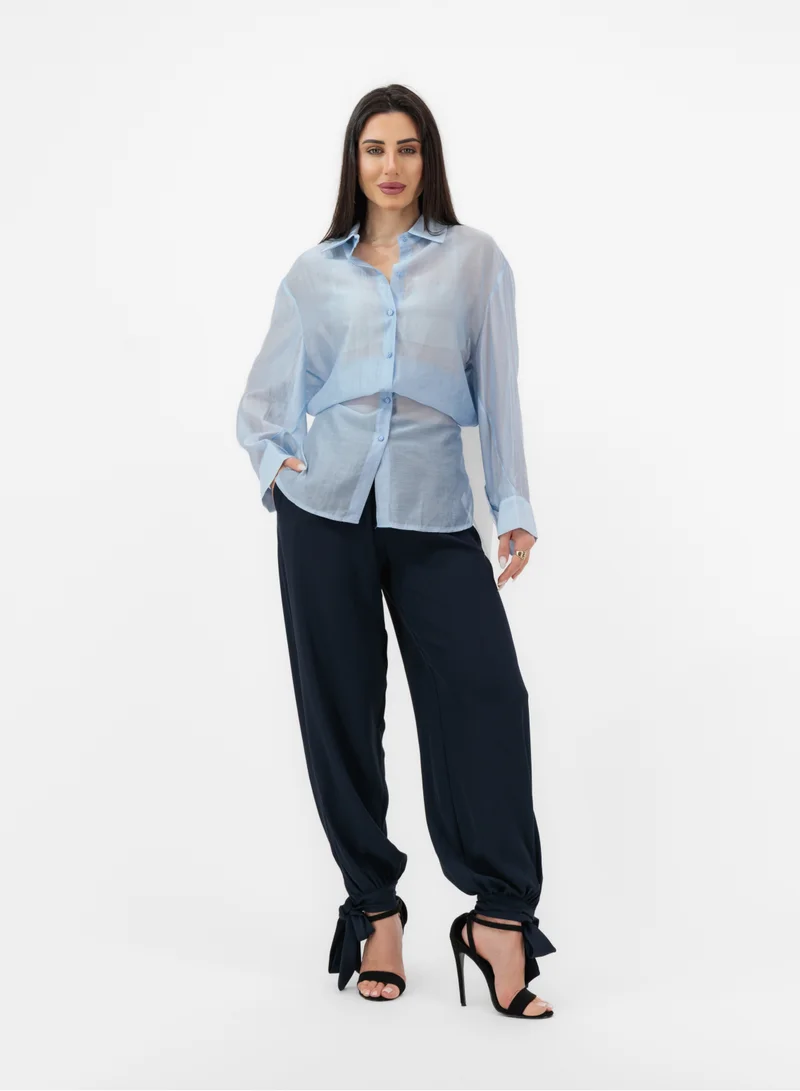 ELEGANT LIGHT OVERSIZED SHIRT BLUE