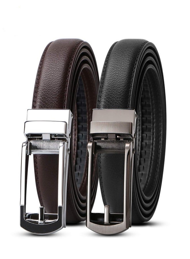WERFORU Men's Ratchet Belts, 2 Pack Leather Belts for Men Dress and Casual with Automatic Buckle - Image 1