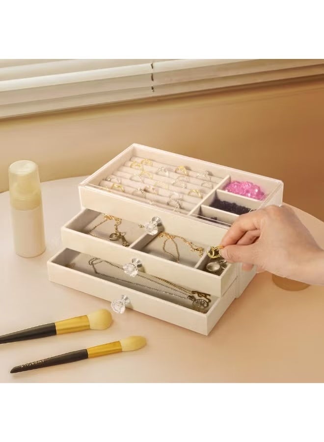 Shein Acrylic Jewelry Boxes & Organizers,Clear Jewelry Box with 3 Drawers - Image 3