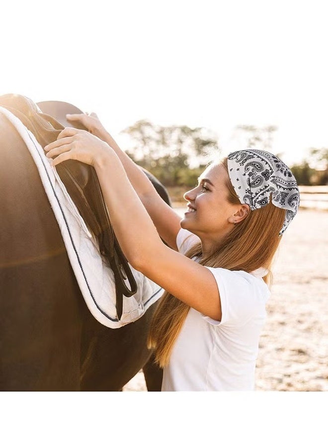 HY 7 Pcs Floral Elastic Hair Scarf Headband Chiffon Kerchief Elastic Floral Printed Turban Boho Headbands Hair Bandanas with Hair Clips for Women Girls Hair Accessories, Classic Floral Pattern - Image 4