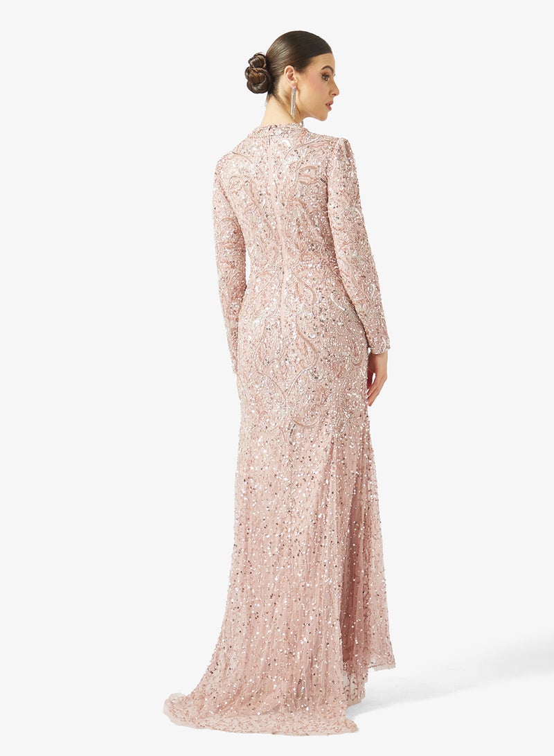 MARYISA Mesh Detailed Sequin Maxi Dress - Image 2