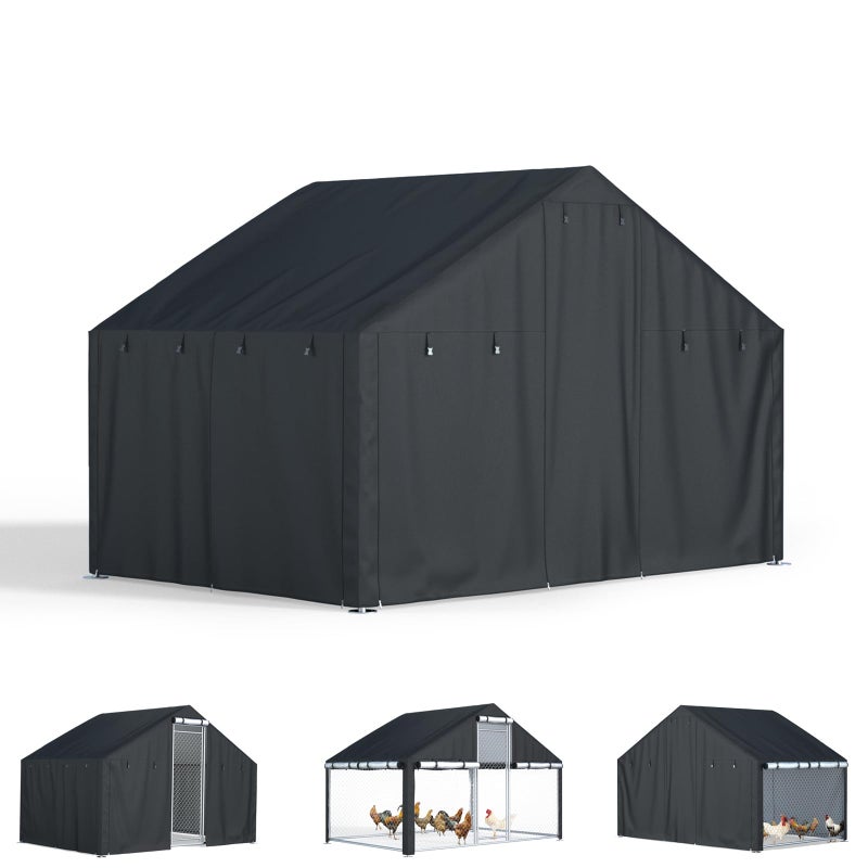 XCZ Chicken coop Cover, Waterproof in Winter. Suitable for Rooftop Chicken coops, Full Coverage. Black (No Chicken coop - Image 1