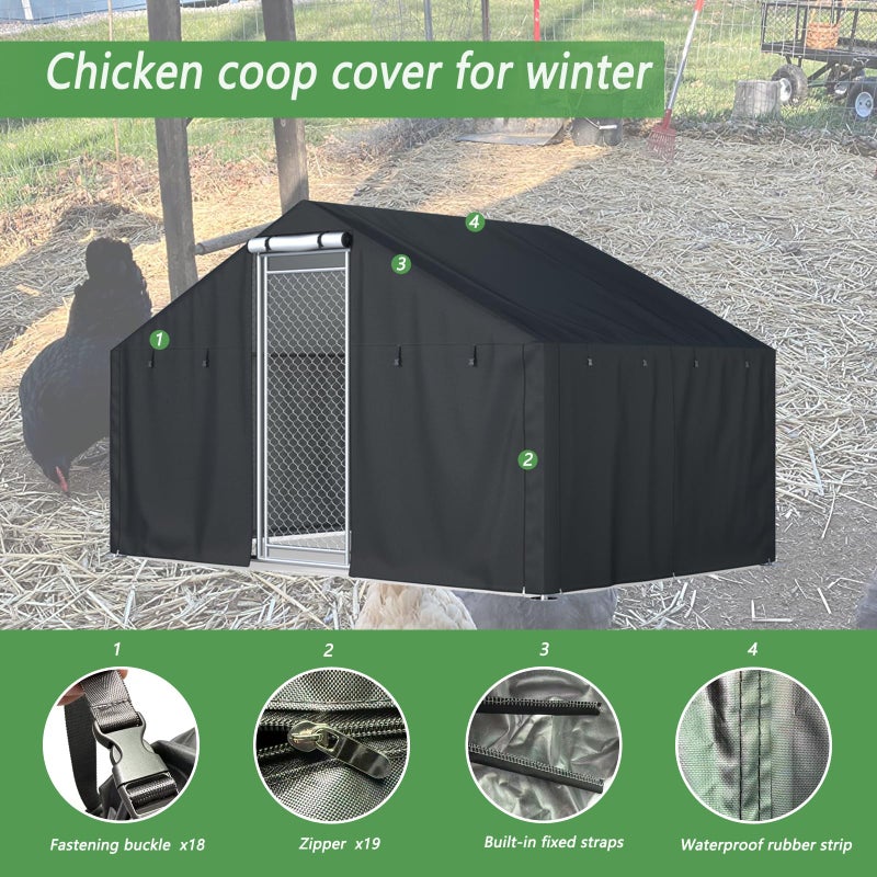 XCZ Chicken coop Cover, Waterproof in Winter. Suitable for Rooftop Chicken coops, Full Coverage. Black (No Chicken coop - Image 3