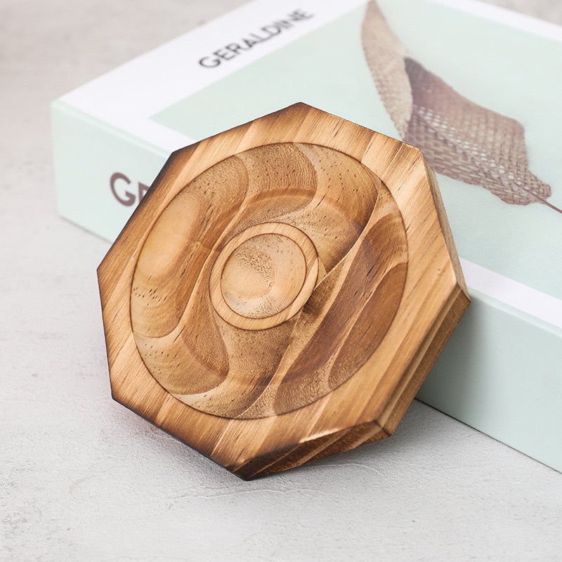 Wooden Bracelet Display Tray Jewelry Props Carbon fired octagonal 