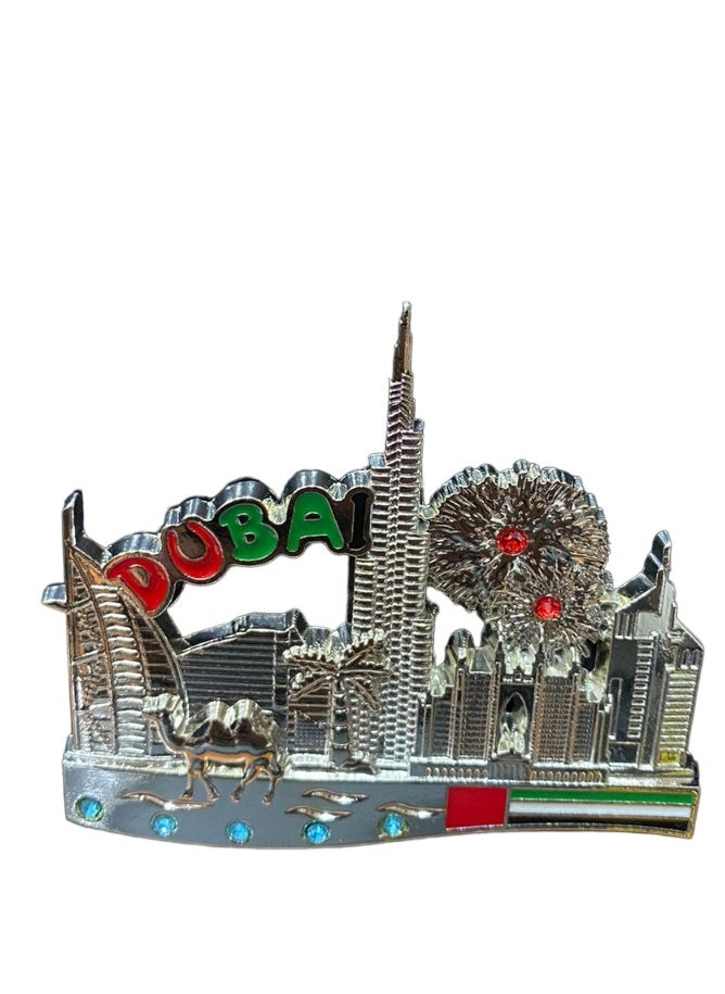 Magnet Dubai Mini Stone Designed Silver Colour Fridge Magnet  - Image 1