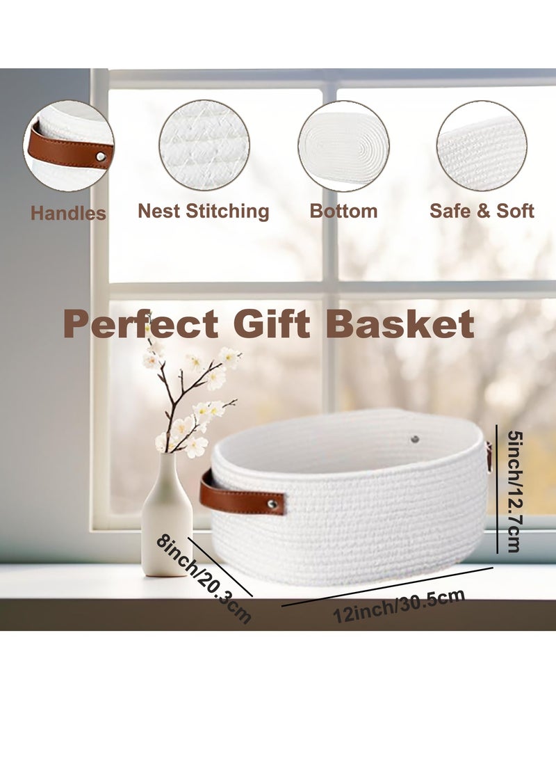 Gift Basket with Gift Bags and Ribbons, 12 X 8 X 5 Inch Durable Empty Basket for Gifts, with Handles, DIY Basket Gift Set - Image 2