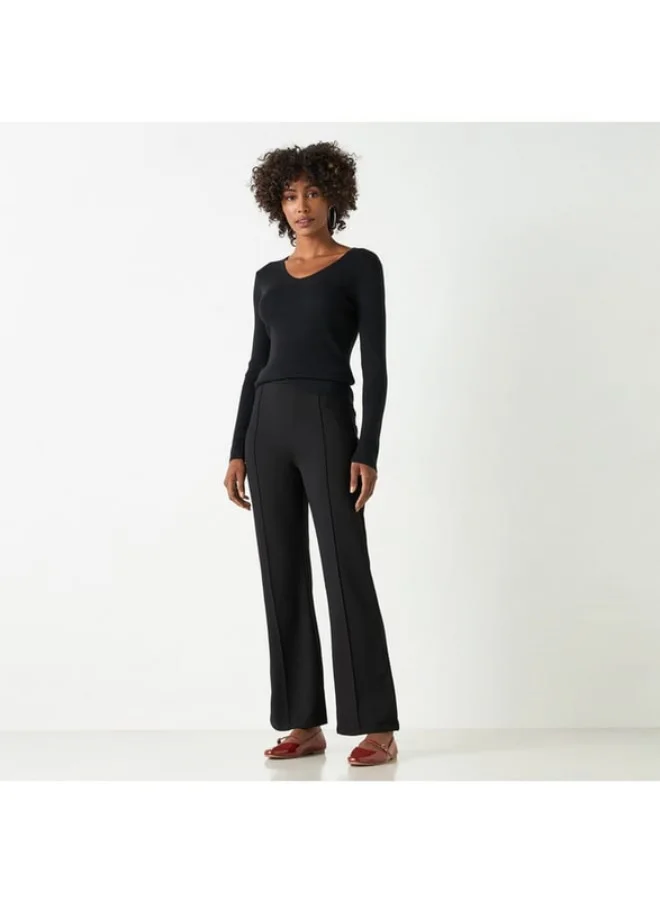 2Xtremz 2Xtremz Ribbed V-Neck Sweater with Long Sleeves