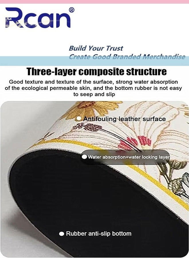 Rcan 2 Pcs Faucet Draining Mat Self Absorbent Draining Mat For Kitchen Counter Soft Diatom Mud Non-Slip Drain Pad Quick Dry Mat Faucet Splash Catcher Countertop Absorbent Sink Protectors - Image 3