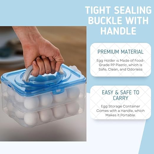 Keshmart Plastic 24 Grids Egg Storage Tray Box Plastic Transparent Refrigerator Egg Storage Keeper Holder ContainerMulti Colors - Image 4