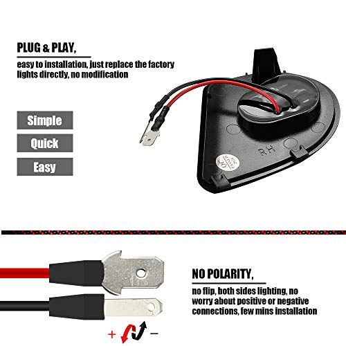 ROCCS 2x LED Side Mirror Puddle Light Assembly Compatible with 2010-2019 Dodge Ram 1500 2500 3500 4500 5500 Lights, 6000K White - Image 2