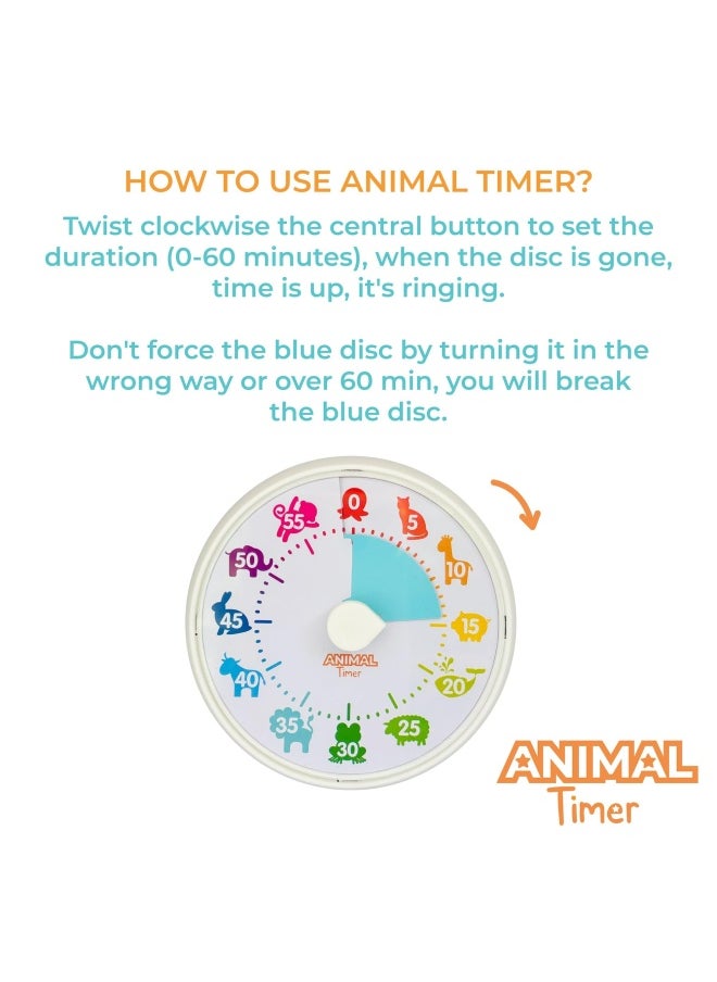 PRESCHOOL COLLECTION - Animal Visual Timer And Color Timer For Kids Preschoolers And Toddlers Silent Classroom And Home 60 Minute Countdown Clock Time Management Tool Animal Timer - Image 1