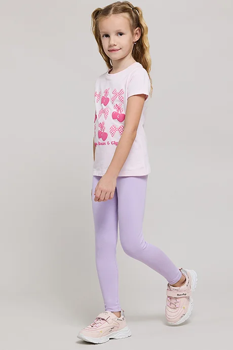 R&B Solid Leggings with Elastic Waist