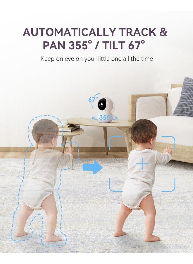 Comfyer Baby/Pet Monitor for Indoor Security, Monitoring with Smart Phone app, 2K QHD Resolution, Auto Tracking/Motion Dection, 2-Way Audio Talk, Night Vision, Pan-Tilt Camera - Image 4