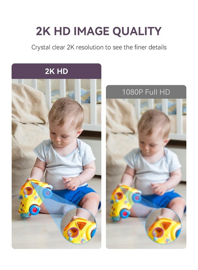 Comfyer Baby/Pet Monitor for Indoor Security, Monitoring with Smart Phone app, 2K QHD Resolution, Auto Tracking/Motion Dection, 2-Way Audio Talk, Night Vision, Pan-Tilt Camera - Image 3