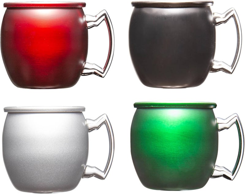 Cambridge EP120BKMLTCB1D Holiday Mini Moscow Mule Mug Shot Glasses Set Of 4 Christmas Dinnerware Hosting - Image 1
