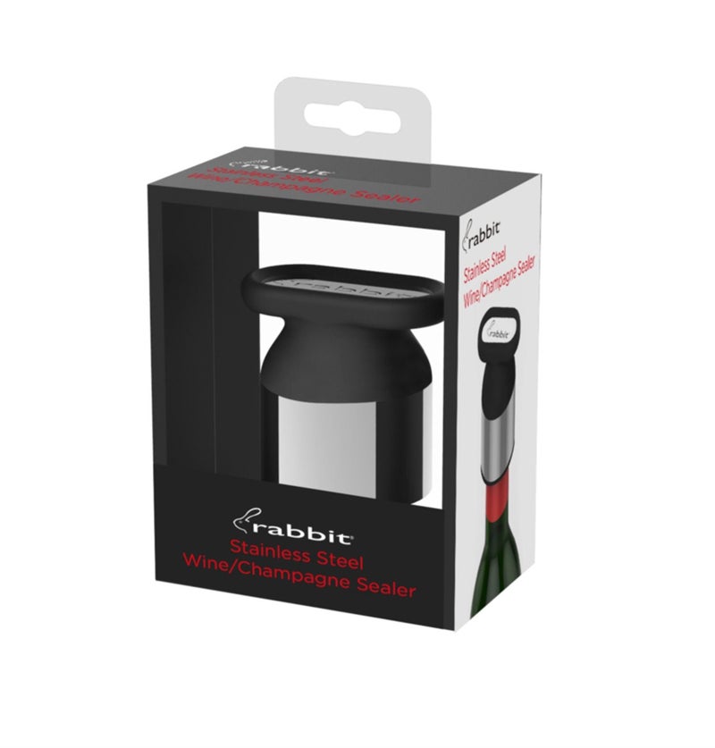 rabbit Metrokane Rabbit Stainless Steel Wine & Champagne Sealer W6126 - Image 3